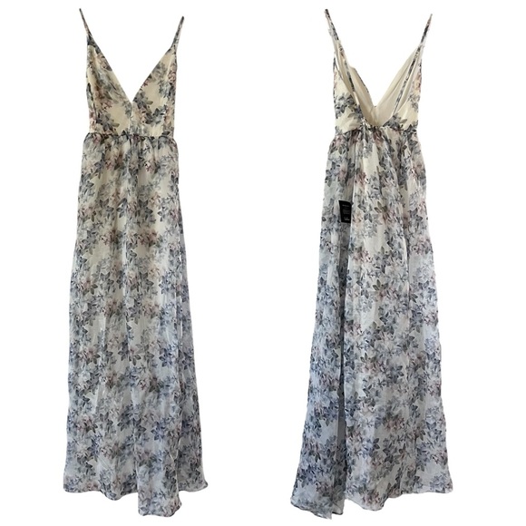 Lulus Ivory Floral Organza Maxi Dress Size XL New With Tags! - Picture 5 of 9